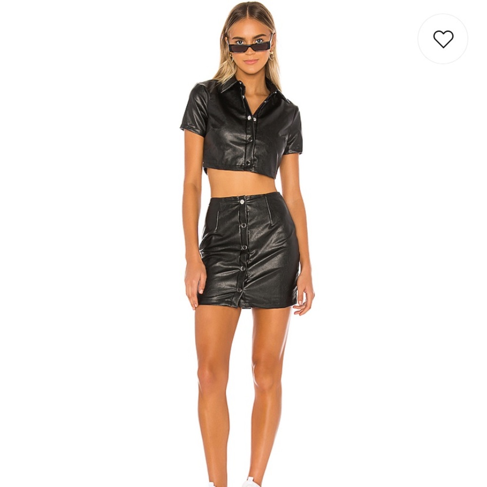 Revolve Mini Leather Skirt